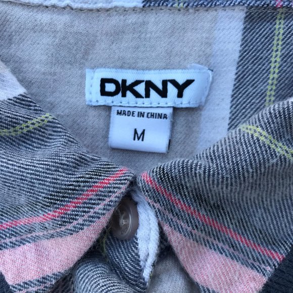 DKNY Women Button Front Shirt Dress Plaid Top - Picture 5 of 8